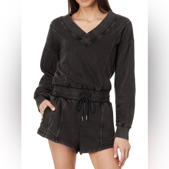 Free People FP Movement NWT Intercept Romper Black Washed Black Small - Picture 12 of 12